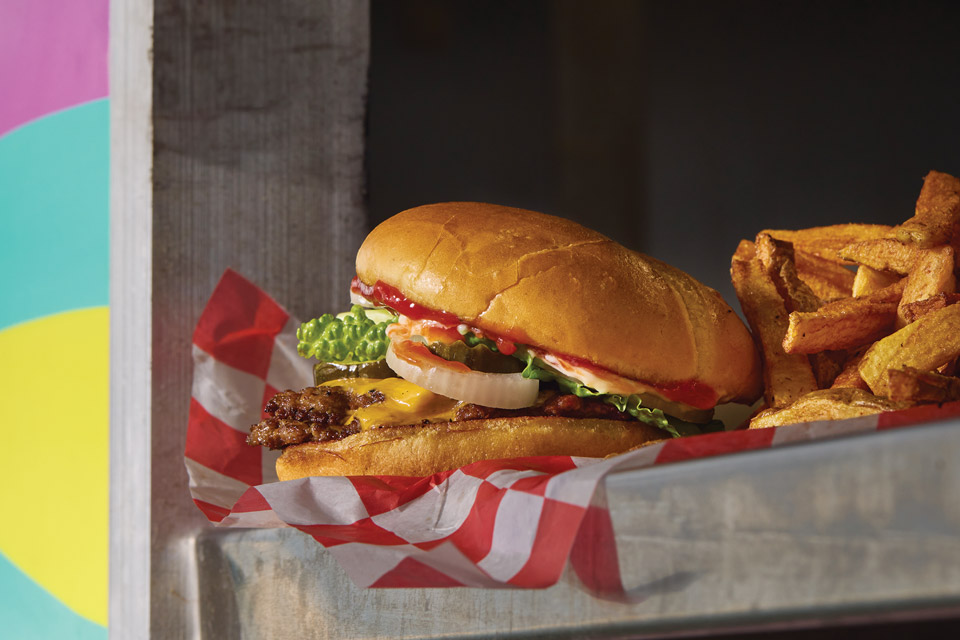 Fat Kids burger at central Ohio food truck (photo by Brian Kaiser, styling by Heidi Robb)