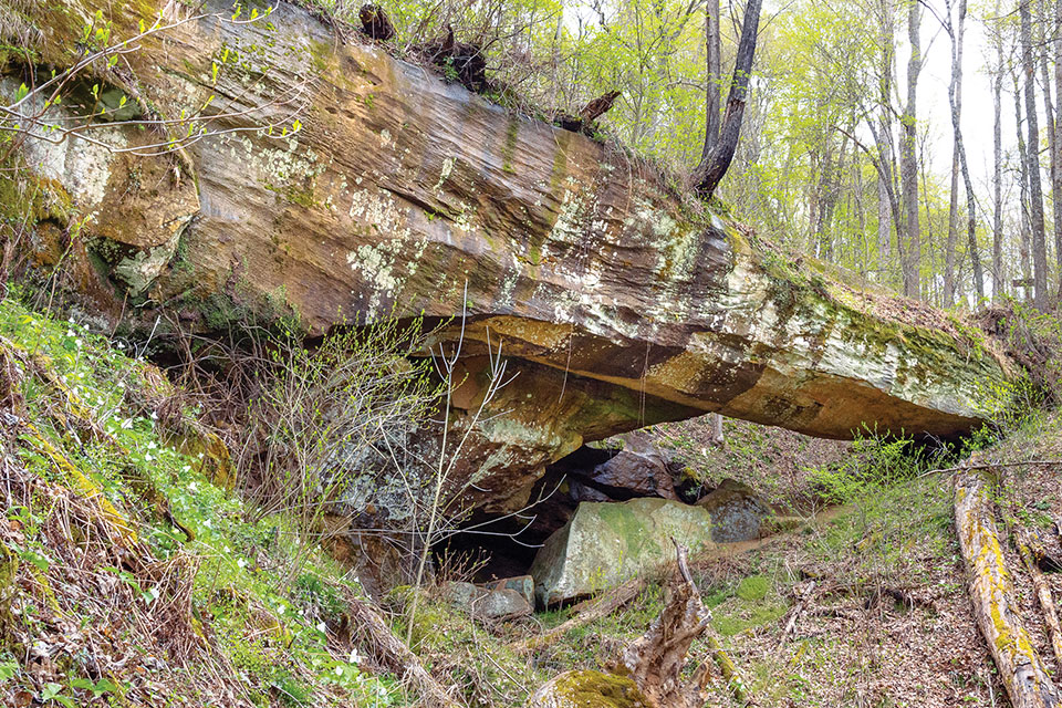 Natural bridge along Archer Trail in Wayne National Forest (photo by Kyle Brooks, U.S. Forest Service)