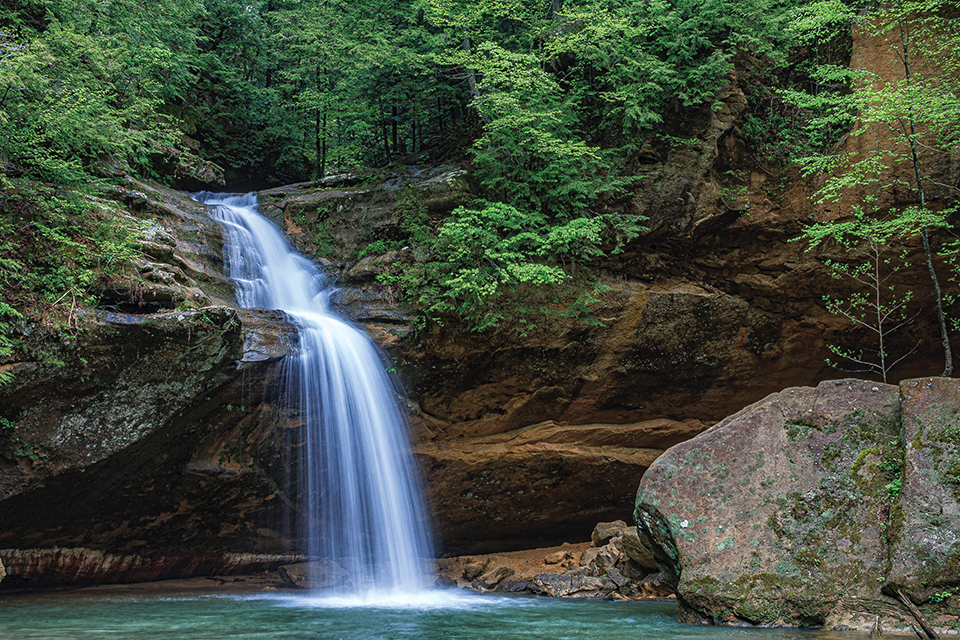 Lower Falls at Old Man’s Cave in the Hocking Hills (photo by Rick Buchanan)