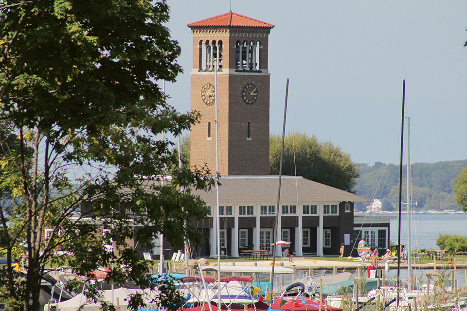 Miller Bell Tower at the Chautauqua Institution in Chautauqua, New York (photo courtesy of Chautauqua County Visitors Bureau)