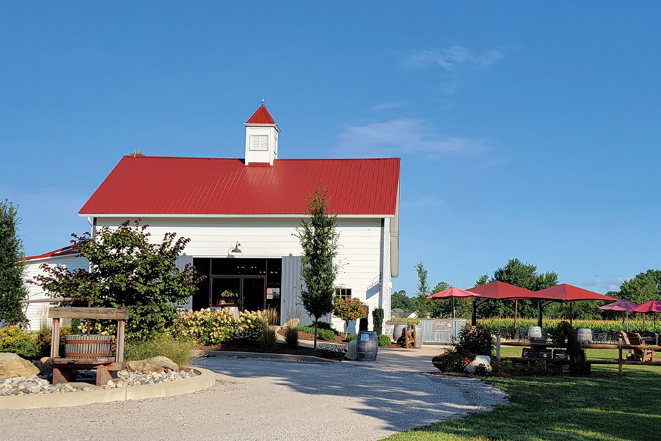 Exterior of Sandy Ridge Vineyards in Norwalk (photo courtesy of Sandy Ridge Vineyards)