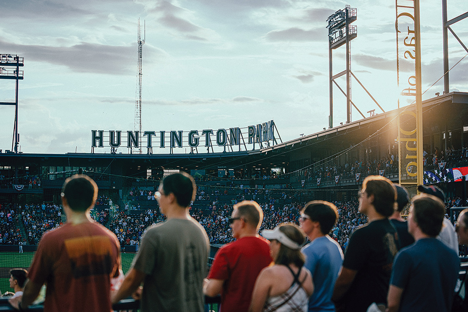 Crowd watching a Columbus Clippers baseball game at Huntington Park (photo courtesy of Columbus Clippers)