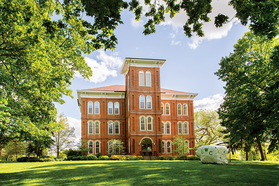 Exterior of building at Wilmington College on Quaker Scenic Byway (photo courtesy of Quaker Heritage Center)