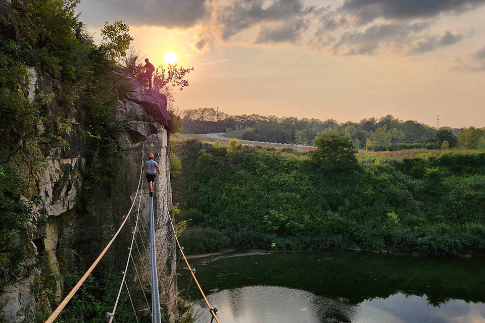 Urban Via Ferrata at Columbus’ Quarry Trails Metro Park (photo by Stefan Bruch)