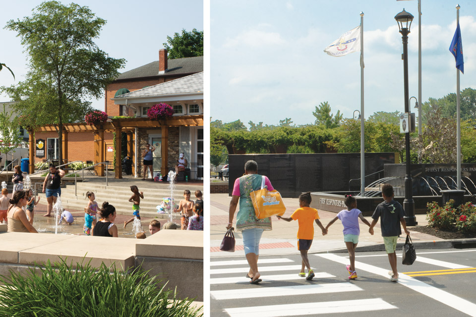 People at Hilliard’s Station Park and First Responders Park (photos by Rachael Jirousek)