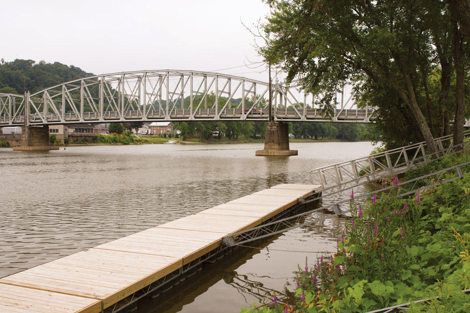 Muskingum River waterfront in McConnelsville (photo by Rachael Jirousek)