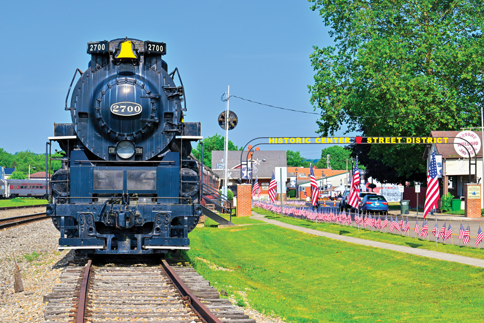 Train at Dennison Railroad Depot Museum in Dennison (photo by Jim Celuch)