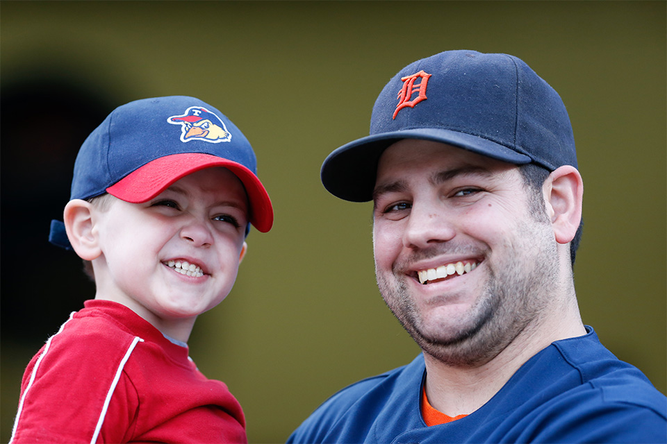 Father and Son at Mud Hens Game (courtesy of Toledo Mud Hens)