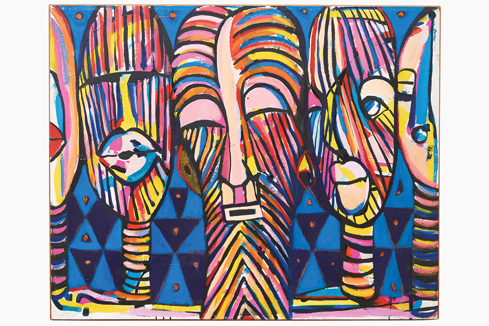 Curtis Barnes Sr., Masks, 52x48,1993 (courtesy of the Barnes Family)