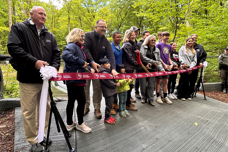 Ribbon Cutting at Nelson-Kennedy Ledges Walkway (Erin Finan)