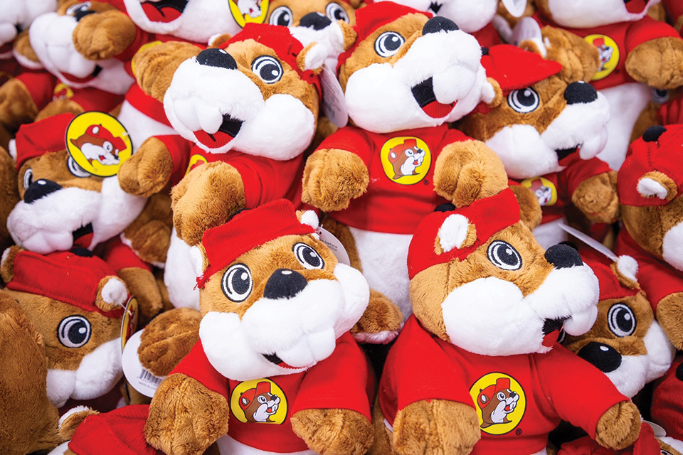 Pile of Buc-ee’s stuffed animals in Huber Heights (photo courtesy of Buc-ee’s)