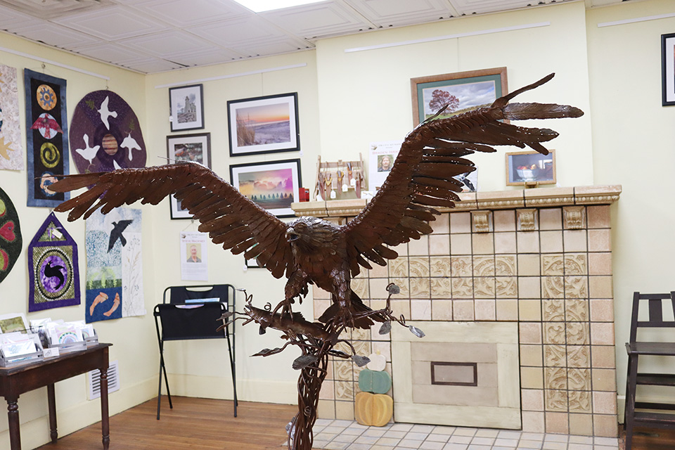 Eagle sculpture at The Elk’s Eye Market in Zanesville (photo courtesy of The Elk’s Eye Market)