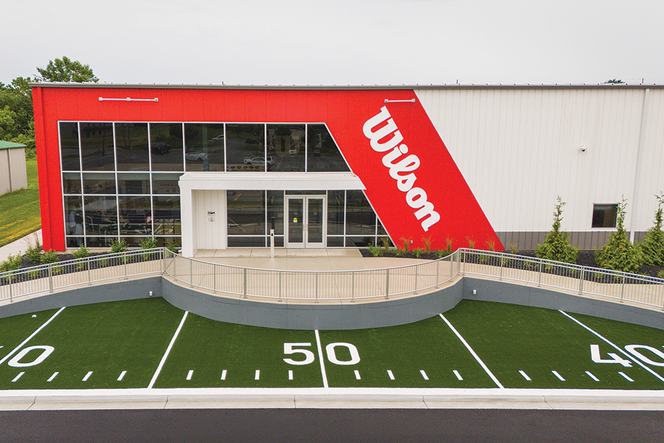 Exterior of Wilson Sporting Goods’ factory in Ada (photo courtesy of Wilson Sporting Goods)