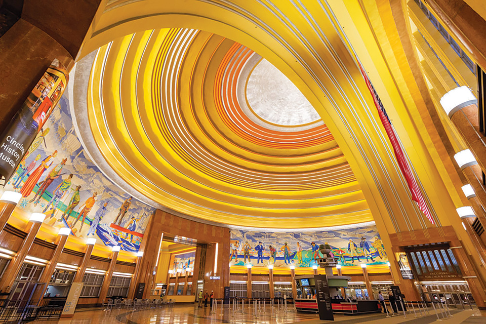 Present day interior of Cincinnati’s Union Terminal’s grand rotunda (photo by Matthew Allen)