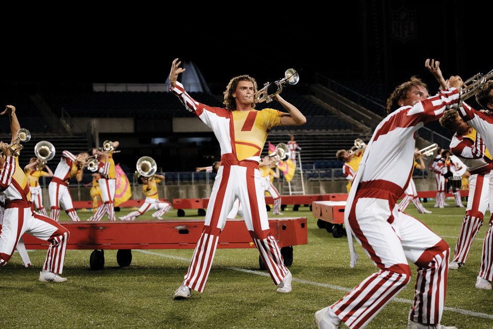 Band playing at Innovations in Brass at Canton’s Tom Benson Hall of Fame Stadium (photo courtesy of Bluecoats)