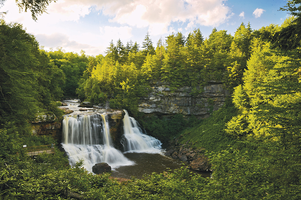 Blackwater Falls in Davis’ Blackwater Falls State Park (photo courtesy of WV Tourism)
