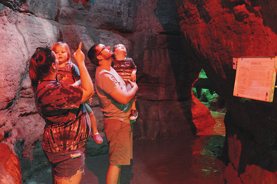 Family at Olentangy Caverns in Delaware (photo courtesy of Olentangy Caverns)