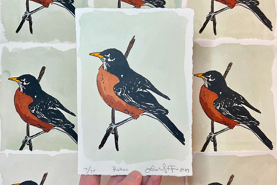 Columbus maker Leah Storrs-Fisher’s “American Robin” (photo courtesy of Leah Storrs-Fisher)