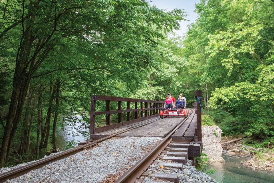 Rail Explorers in West Virginia follows the route of the Buffalo Creek & Gauley Railroad (photo courtesy of West Virginia Tourism)