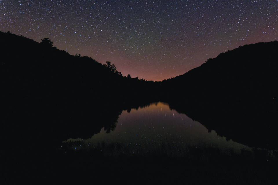 Stargazing over Watoga Lake at Watoga State Park in West Virginia (photo by J. Perez)