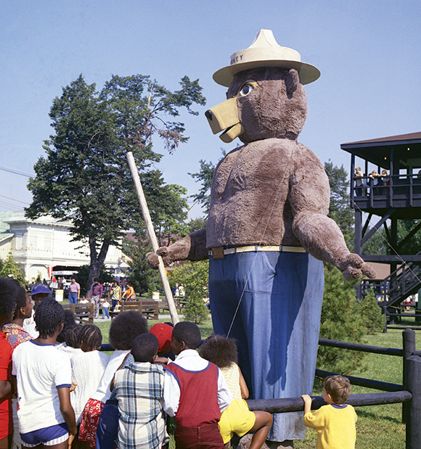 Smokey Bear at the Ohio State Fair during the 1970s (photo courtesy of Ohio State Fair)