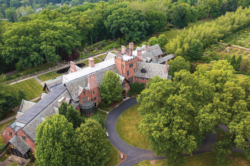 Aerial view of Stan Hywet Hall & Gardens in Akron (photo courtesy of Stan Hywet Hall & Gardens)