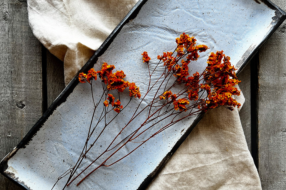 Luna large rectangular trays from Gina DeSantis Ceramics in Cleveland (photo courtesy of Gina DeSantis Ceramics)