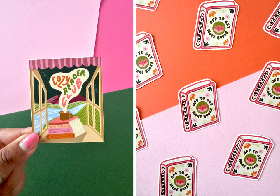 Print and stickers from Into the Pages Shop in Columbus (photos courtesy of Into the Pages Shop)