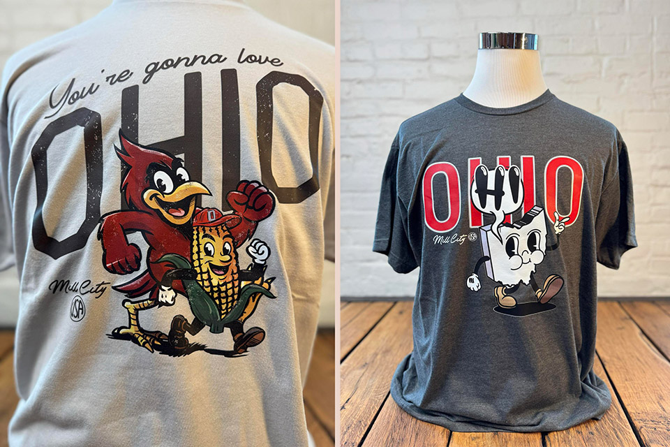 Tees from Mill City Apparel in Chillicothe (photos courtesy of Mill City Apparel)