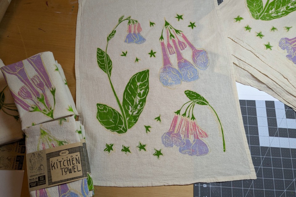 Floral cotton kitchen towels from Rachel DB Creative in Dayton (photo courtesy of Rachel DB Creative)