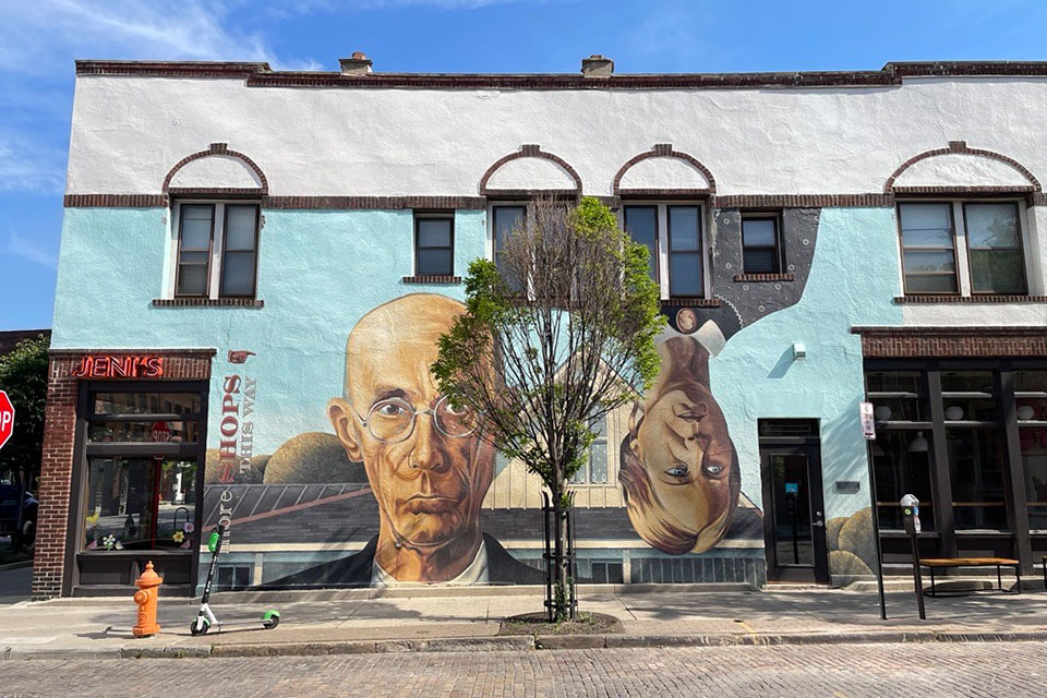 “Short North Gothic” mural in the Short North Arts District in Columbus (photo by Jim Vickers)