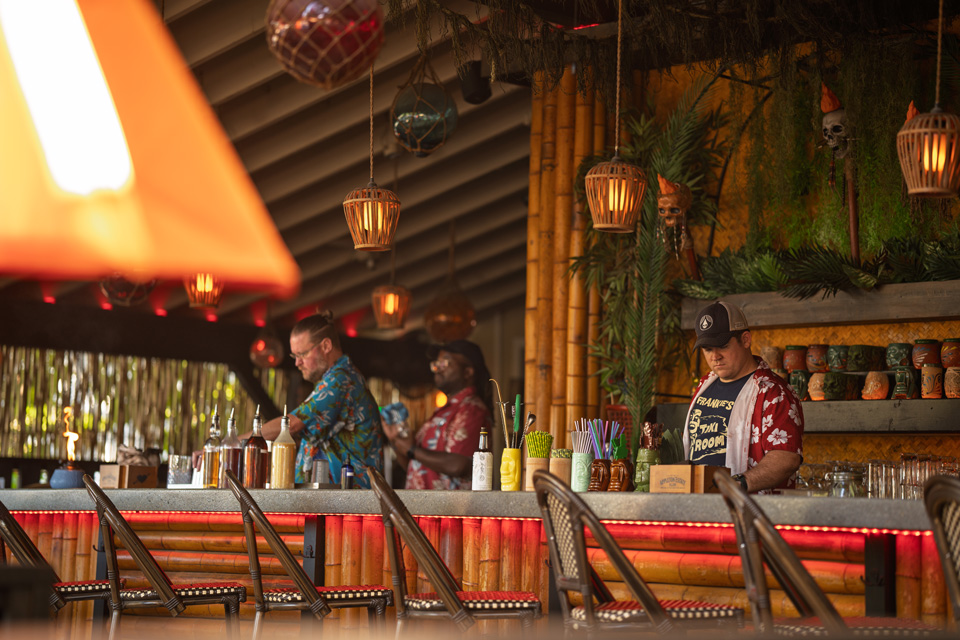 The bar at Huli Huli Tiki Lounge in Powell (photo by Jonathan Adkins)