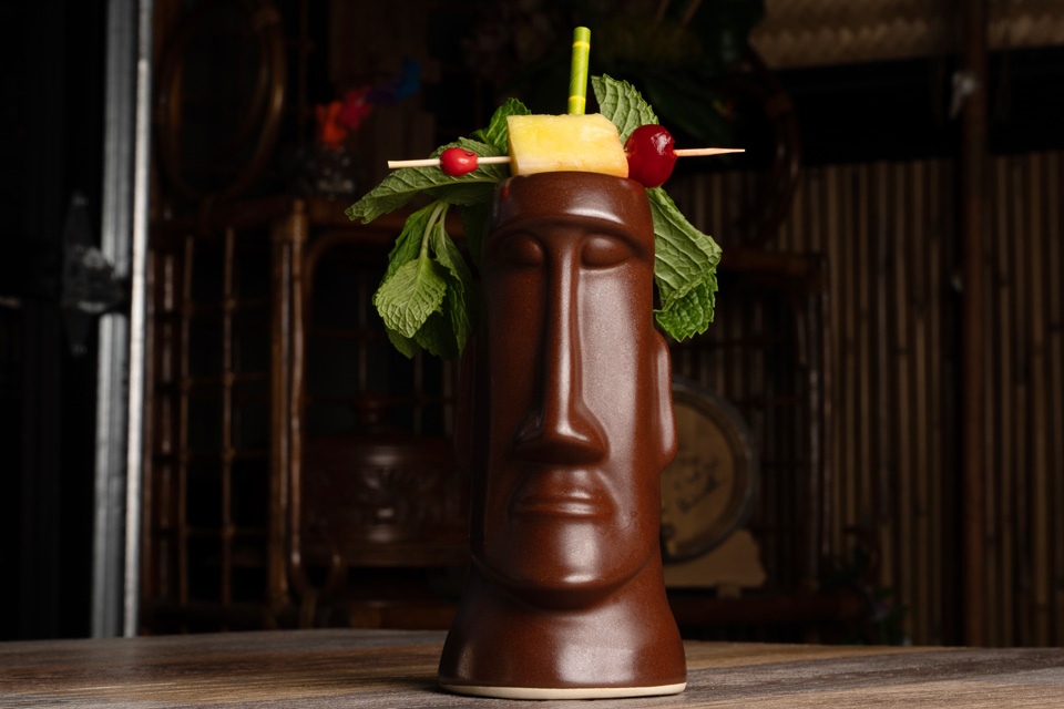 Headhunter cocktail crafted by Kahiki’s original bartender Sandro Conti (photo by John Rish)