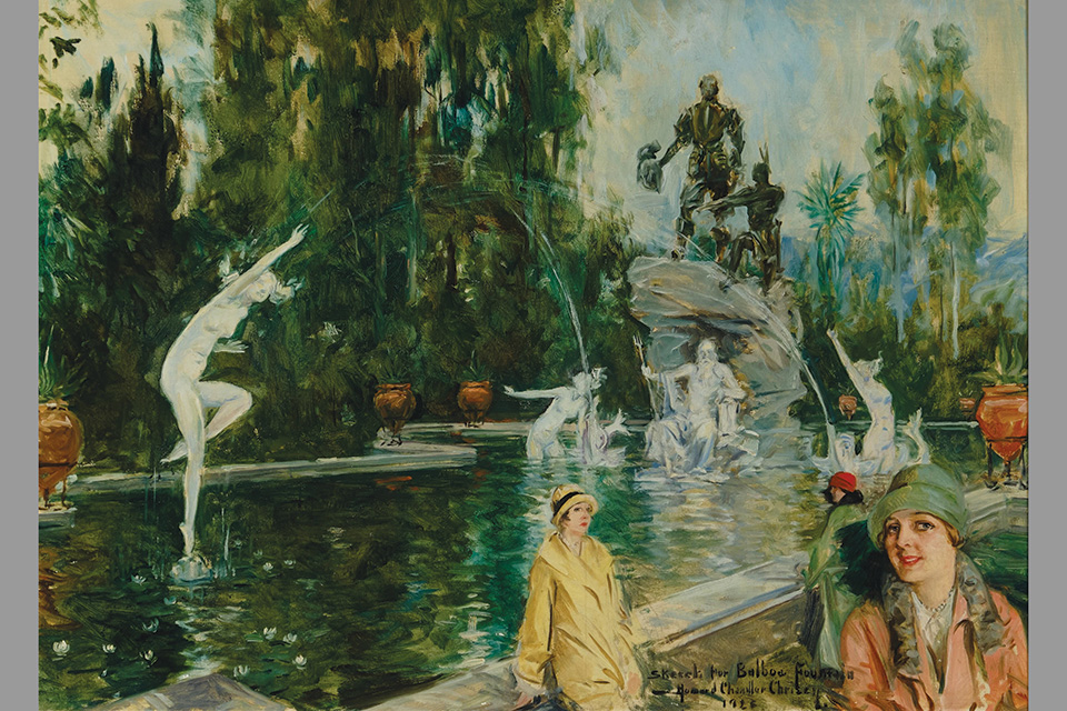 Howard Chandler Christy’s “Sketch for Balboa Foundation” from “Howard Chandler Christy: The Golden Age Master, from the Trembly Family Collection” at Zanesville Museum of Art (photo courtesy of Zanesville Museum of Art)