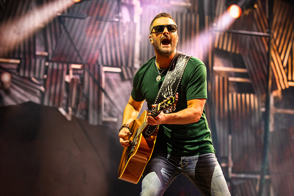 Eric Church performing on his Free the Machine Tour at Rocket Arena in Cleveland (photo by Anthony D’angio)