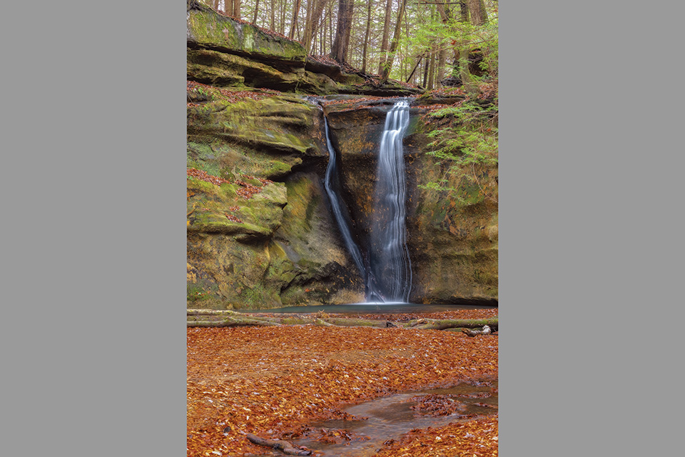 Waterfall at Rockstall Nature Preserve in Logan (photo by Matt Shiffler)