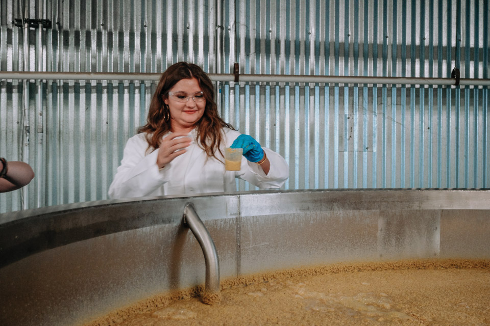 Woman at Wilderness Trail Distillery in Danville, Kentucky (photo courtesy of Wilderness Trail Distillery)