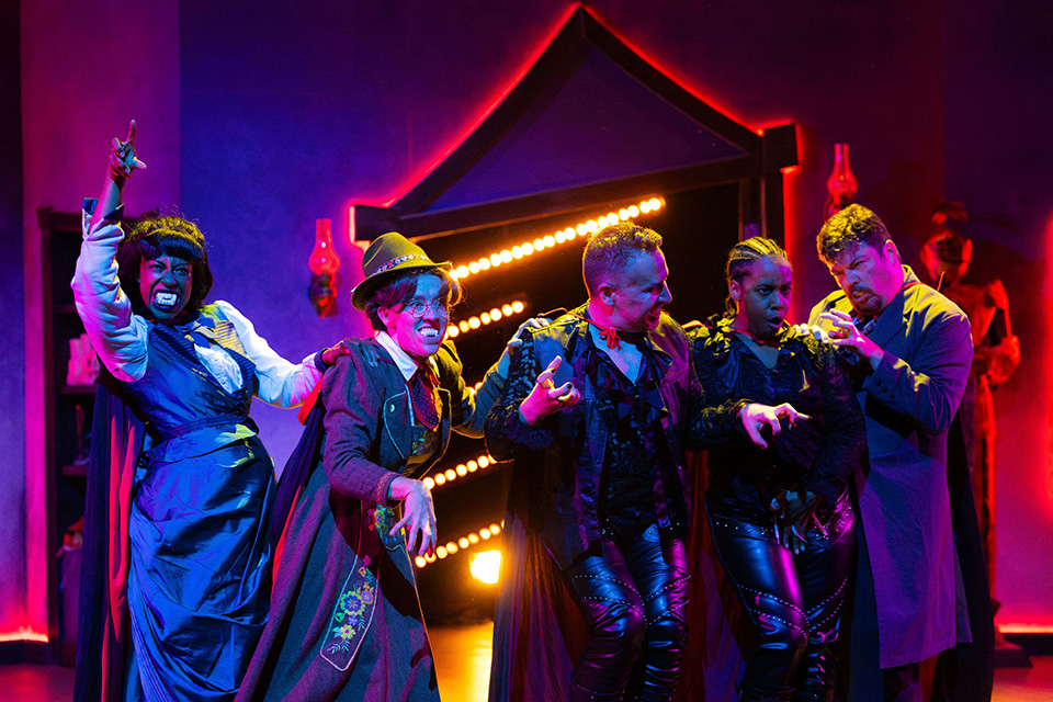 The ensemble in Cincinnati Shakespeare Company’s “Dracula: A Comedy of Terrors” (photo by P. Armstrong)