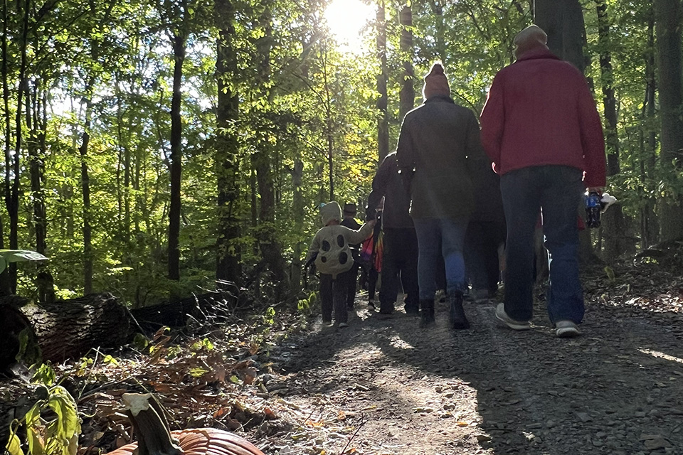 Families walking through the forest at The Wilderness Center in Wilmot (photo courtesy of The Wilderness Center)