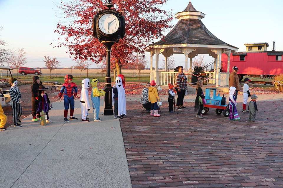 Children trick-or-treating at Sauder Village in Archbold, Ohio (photo courtesy of Sauder Village)