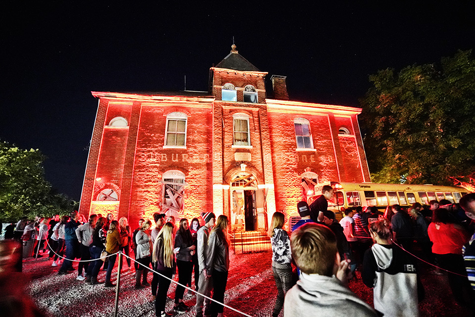 People waiting in line outside of The Dent Schoolhouse (photo courtesy of The Dent Schoolhouse)