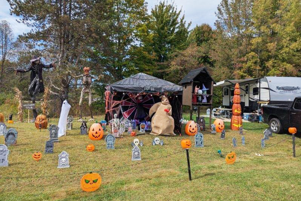 Decorations at Mosquito Lake Campground Halloween Bash in Cortland (photo courtesy of Ohio Department of Natural Resources)