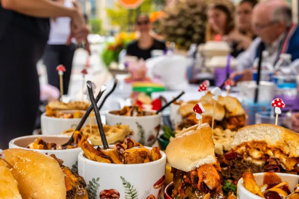 Food samplings at the Crocker Park Food Truck Challenge (photo courtesy of Crocker Park)