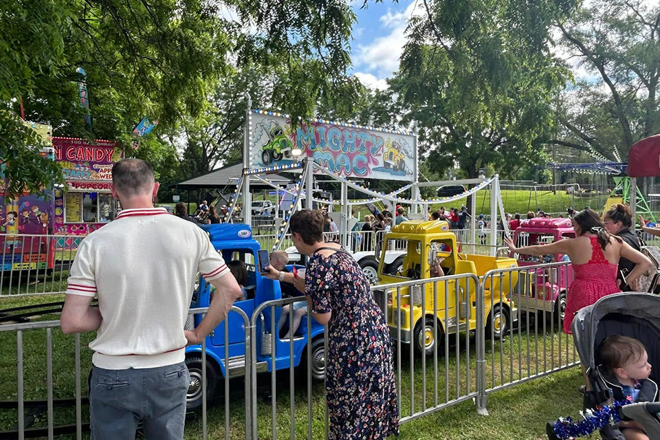 People at attraction at Delta Chicken Festival in Delta (photo courtesy of Delta Chicken Festival)