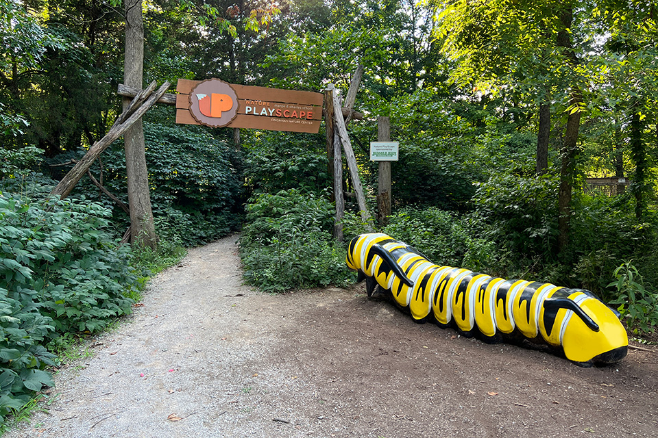 Cincinnati Nature Center’s Nature PlayScape entrance (photo by Kelly Volz)