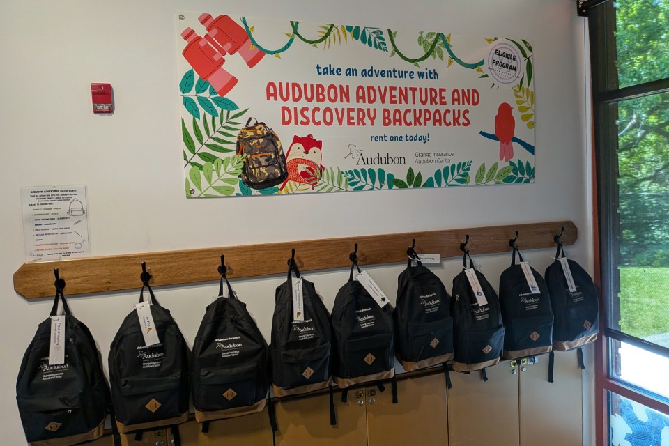 Audubon Adventure and Discovery Backpacks at Grange Insurance Audubon Center in Columbus (photo courtesy of Grange Insurance Audubon Center)