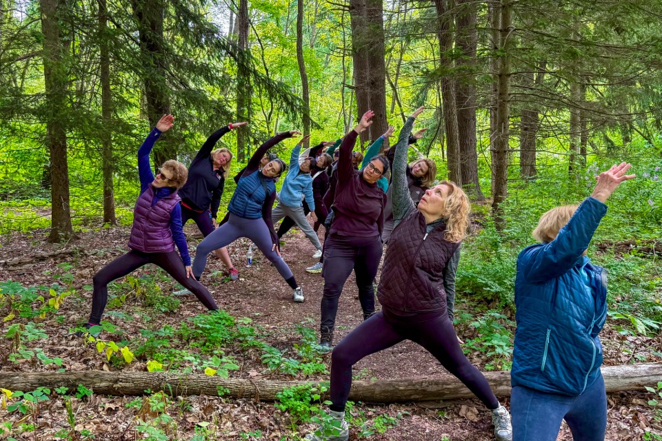People doing yoga in Cuyahoga Valley National Park (photo courtesy of Conservancy for CVNP, Aaron Self)