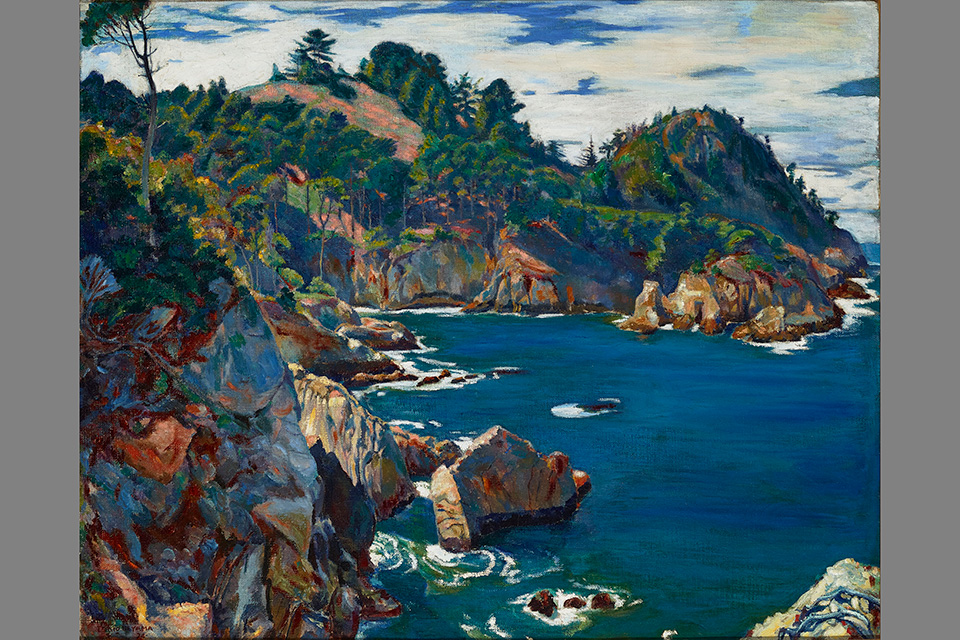 Tokio Ueyama’s “Monterey Cove” (photo courtesy of Cantor Arts Center, Stanford University. The Michael Donald Brown Collection/William Alden Campbell and Martha Campbell Art Acquisition Fund and the Asian American Art Initiative Acquisitions Fund)