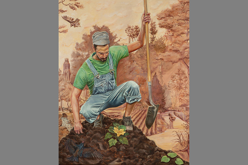 “Seed For The Sower” painting by Ayana Ross (photo by Deborah Whitlaw Llewellyn)