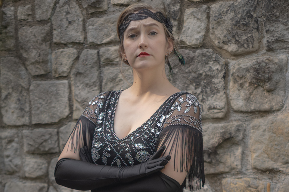 Character “Lady Grey” from Stan Hywet Hall & Gardens’ “Murder in the Mansion” event (photo courtesy of Stan Hywet Hall & Gardens)